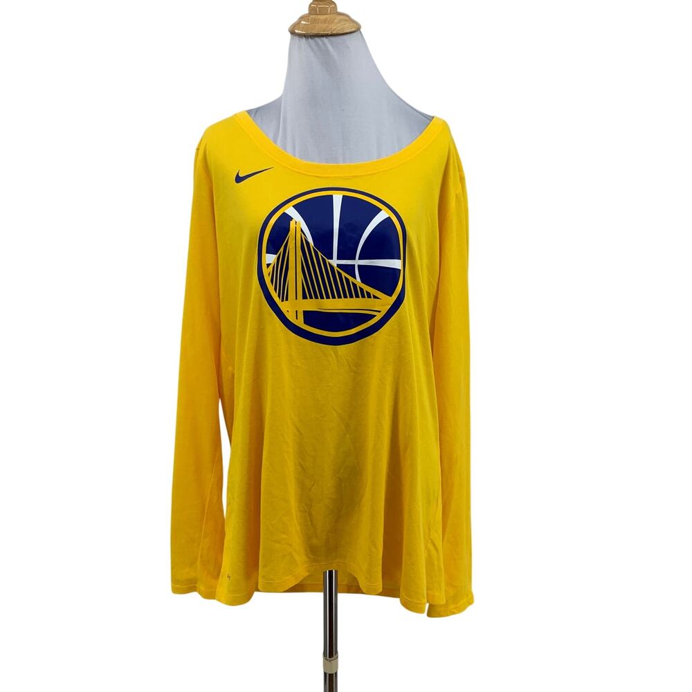 Golden State Warriors Shirt Womens XL Dri Fit Tattoo Long Sleeve NBA Nike Tee